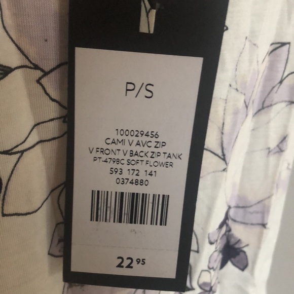 Ladies NWT Dynamite White & Purple Zip Tank - Size Small - Picture 6 of 7